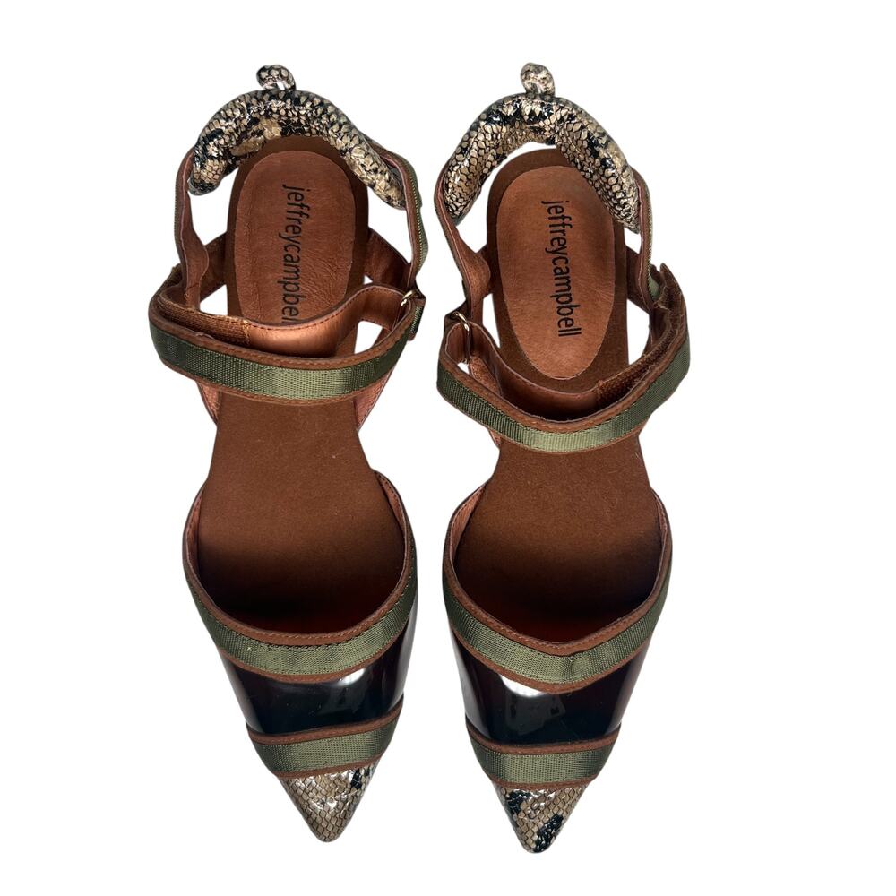 Jeffrey Campbell Python Pointed Toe Flats Size 6 - image 2